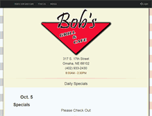 Tablet Screenshot of bobsgrillandcafe.com